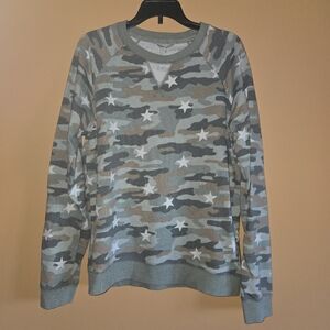 Lucky Brand Camouflage Star Pattern Sweatshirt, SP (PTP=20.5")